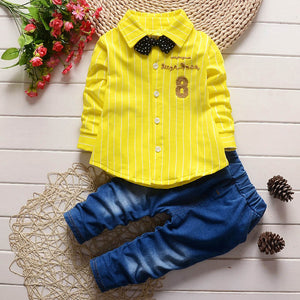 Children Clothing Sets Autumn Sport Suit Baby Boys Clothes Slong Sleeve Set Costume For Kids Jacket+Tshirt+Jeans 3Pcs