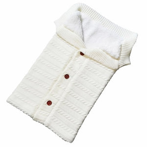 Baby Sleeping Bag Envelope Winter Kids Sleepsack Footmuff For Stroller Knitted Sleep Sack Newborn Swaddle Knit Wool Slaapzak