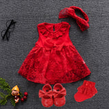 1 set Baby summer dress infant girls princess christening baptism dress gown party wedding 0-3 3-6 6-9 months dress outfits