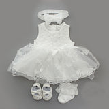 1 set Baby summer dress infant girls princess christening baptism dress gown party wedding 0-3 3-6 6-9 months dress outfits