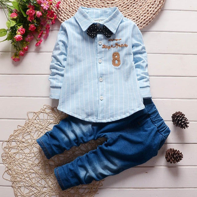 Children Clothing Sets Autumn Sport Suit Baby Boys Clothes Slong Sleeve Set Costume For Kids Jacket+Tshirt+Jeans 3Pcs