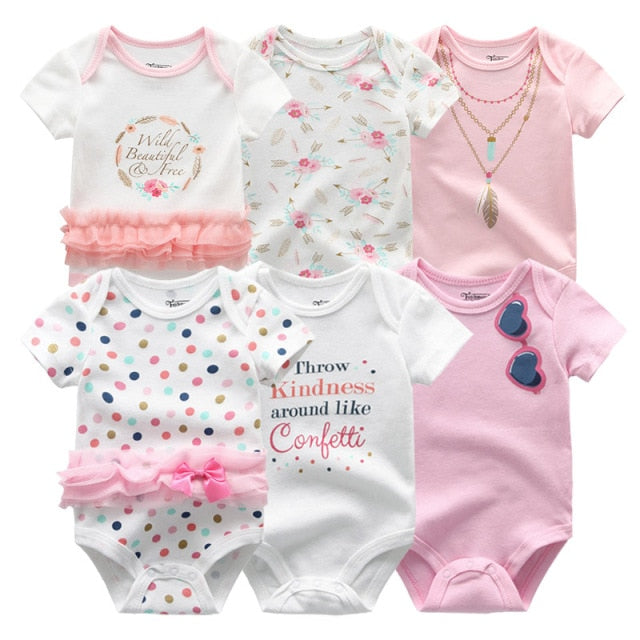 2021 Newest 6PCS/lot Baby Girl Clothe Roupa de bebes Baby Boy Clothes Unicorn Baby Clothing Sets Rompers Newborn Cotton 0-12M