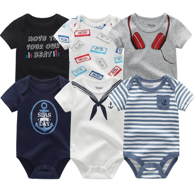 2021 Newest 6PCS/lot Baby Girl Clothe Roupa de bebes Baby Boy Clothes Unicorn Baby Clothing Sets Rompers Newborn Cotton 0-12M