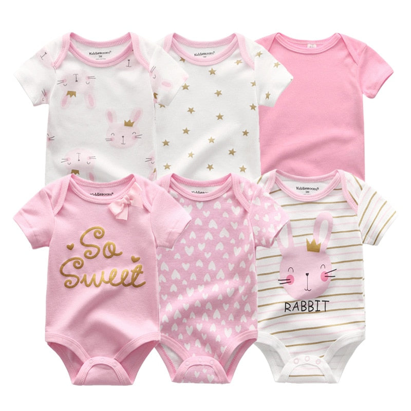 2021 Newest 6PCS/lot Baby Girl Clothe Roupa de bebes Baby Boy Clothes Unicorn Baby Clothing Sets Rompers Newborn Cotton 0-12M