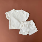2021 Summer New Baby Clothes Set Toddler Baby Girl Boy Cotton Short Sleeve Tops + Kid Fashion Casual Breathable Shorts 2pcs