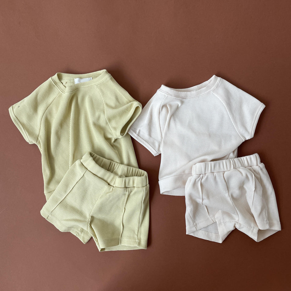 2021 Summer New Baby Clothes Set Toddler Baby Girl Boy Cotton Short Sleeve Tops + Kid Fashion Casual Breathable Shorts 2pcs