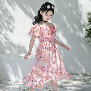 Girls Dress Bohemia Style Dresses Girls Sleeveless Floral Dress For Adolescents 8 10 12 Big Kids Girls Clothes