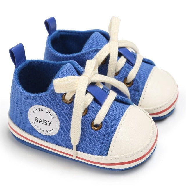 Newborn Baby Shoes 2018 Infant first walkers Tollder Canvas Shoes Lace-up Baby Girls Sneaker Prewalker 0-18M