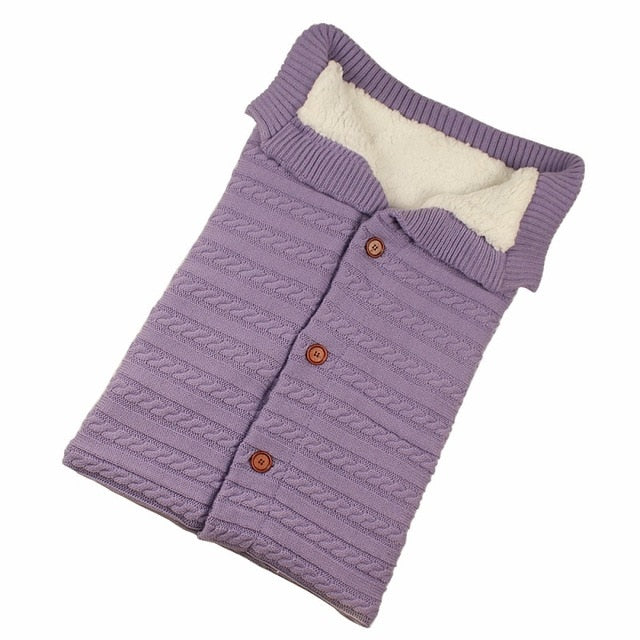 Baby Sleeping Bag Envelope Winter Kids Sleepsack Footmuff For Stroller Knitted Sleep Sack Newborn Swaddle Knit Wool Slaapzak