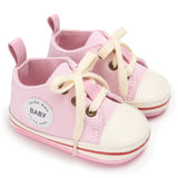 Newborn Baby Shoes 2018 Infant first walkers Tollder Canvas Shoes Lace-up Baby Girls Sneaker Prewalker 0-18M