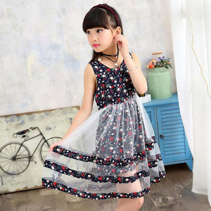 Girls Dress Bohemia Style Dresses Girls Sleeveless Floral Dress For Adolescents 8 10 12 Big Kids Girls Clothes