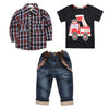 4Pcs Boys Clothes Sets Summer Children Clothing Baby Boy Sport Suit T-shirt+Jeans Costume For Kids