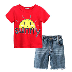 Boys Clothes Summer Children Clothing Sets Boys Sport Suits T-shirt Suspender Trousers 2pcs Costume Kids Clothes Sets