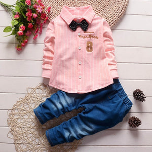 Children Clothing Sets Autumn Sport Suit Baby Boys Clothes Slong Sleeve Set Costume For Kids Jacket+Tshirt+Jeans 3Pcs