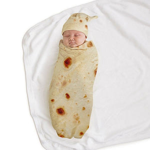 Tortilla Swaddle Blanket Sleeping Swaddle Wrap Hat