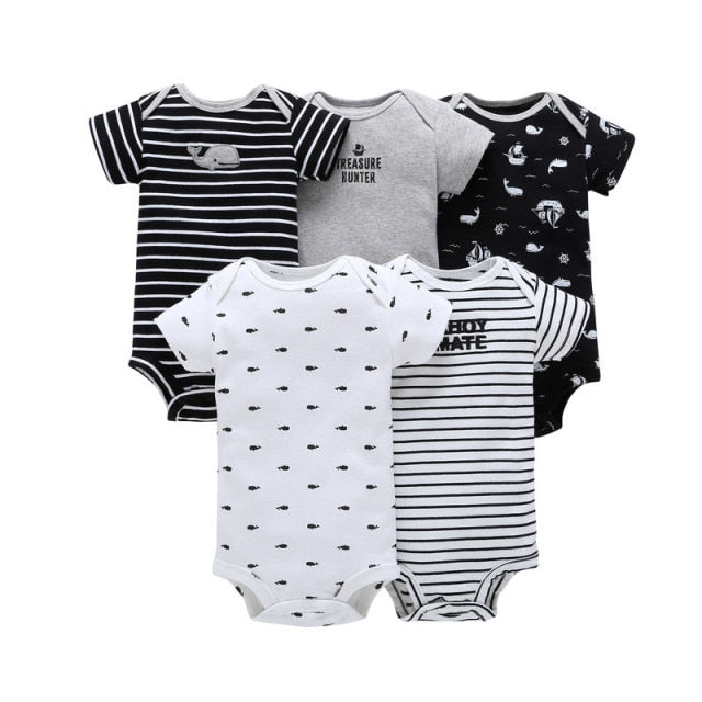 5Pcs Unisex Newborn Boy Girl Rompers Cotton Baby Toddler Jumpsuits Short Sleeve Baby Clothing Baby Clothes Newborn Bodysuit