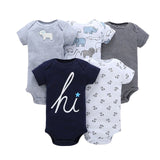 5Pcs Unisex Newborn Boy Girl Rompers Cotton Baby Toddler Jumpsuits Short Sleeve Baby Clothing Baby Clothes Newborn Bodysuit