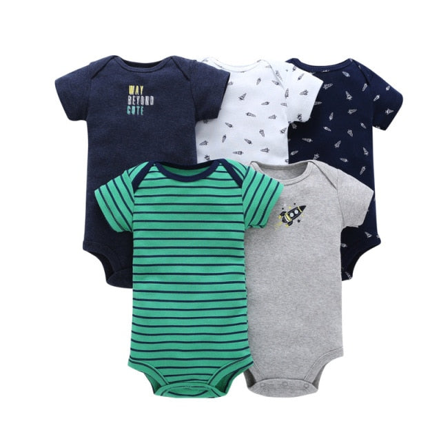 5Pcs Unisex Newborn Boy Girl Rompers Cotton Baby Toddler Jumpsuits Short Sleeve Baby Clothing Baby Clothes Newborn Bodysuit