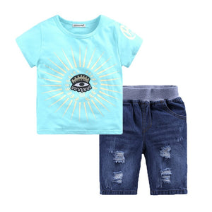 Boys Clothes Summer Children Clothing Sets Boys Sport Suits T-shirt Suspender Trousers 2pcs Costume Kids Clothes Sets