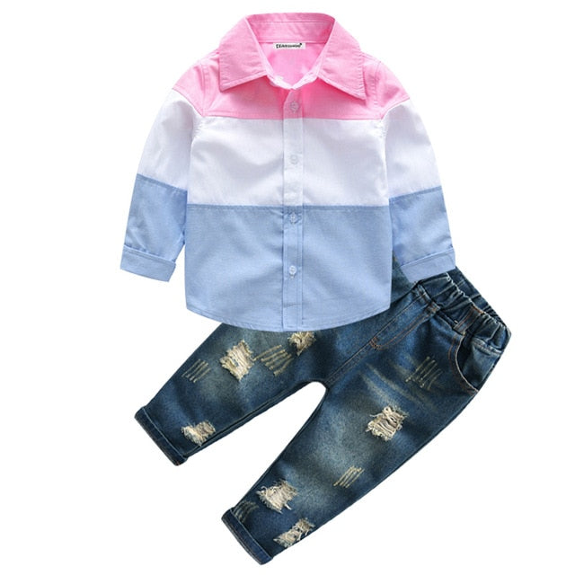 4Pcs Boys Clothes Sets Summer Children Clothing Baby Boy Sport Suit T-shirt+Jeans Costume For Kids