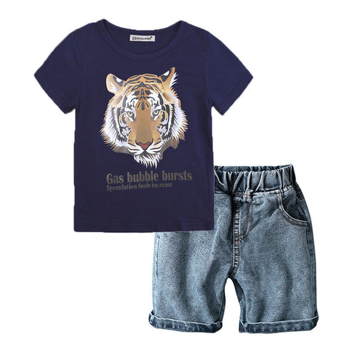 Boys Clothes Summer Children Clothing Sets Boys Sport Suits T-shirt Suspender Trousers 2pcs Costume Kids Clothes Sets