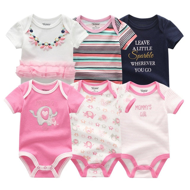 2021 Newest 6PCS/lot Baby Girl Clothe Roupa de bebes Baby Boy Clothes Unicorn Baby Clothing Sets Rompers Newborn Cotton 0-12M
