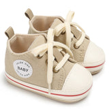 Newborn Baby Shoes 2018 Infant first walkers Tollder Canvas Shoes Lace-up Baby Girls Sneaker Prewalker 0-18M