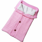 Baby Sleeping Bag Envelope Winter Kids Sleepsack Footmuff For Stroller Knitted Sleep Sack Newborn Swaddle Knit Wool Slaapzak