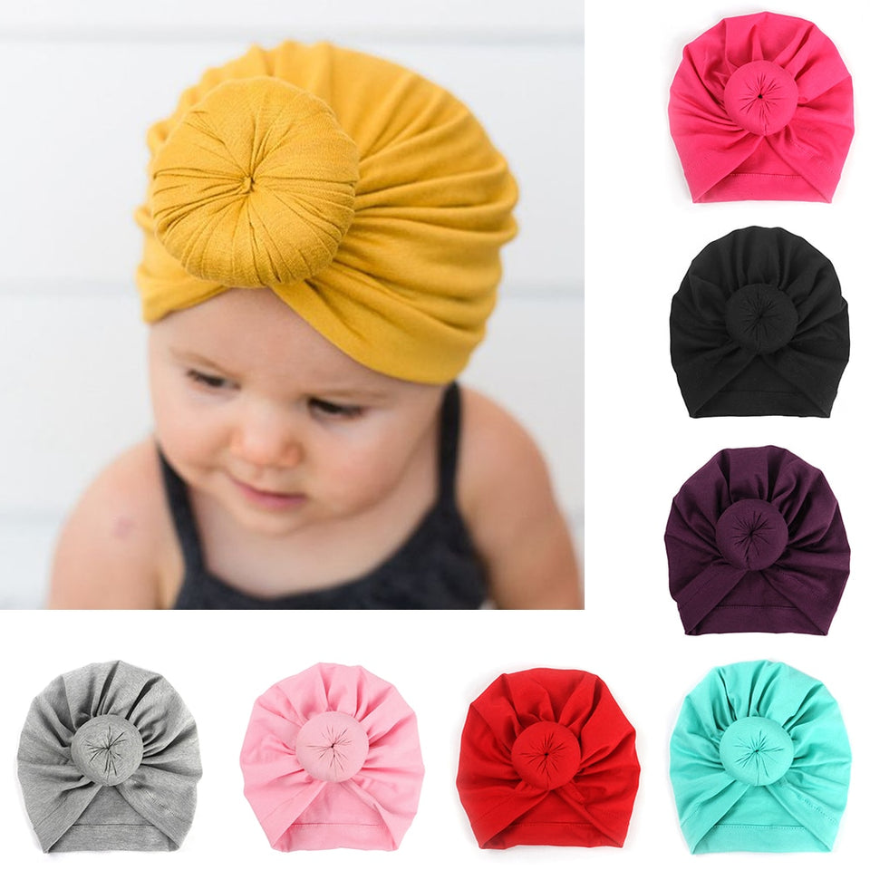 2019 Baby cotton blends Headband Soft Rabbit Bowknot Turban Hair Bands for Children Girls Elastic Headwrap Children Baby Turban