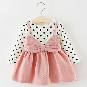 Baby Girl Dress Princess 2019 New Spring Autumn Baby Clothes Long Sleeve Fake 2 Piece Party Dress baby girl clothes kids