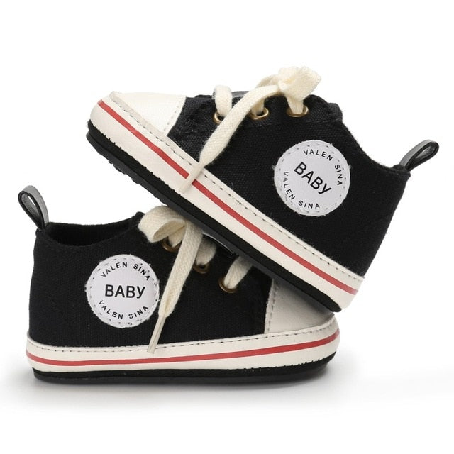 Newborn Baby Shoes 2018 Infant first walkers Tollder Canvas Shoes Lace-up Baby Girls Sneaker Prewalker 0-18M