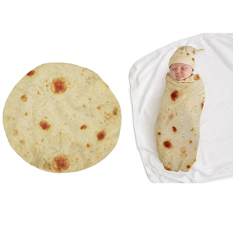 Tortilla Swaddle Blanket Sleeping Swaddle Wrap Hat