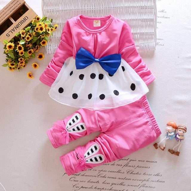 Baby Clothes Set Girls Spring Autumn Casual Suit  Fashion Cute Toddler Girl Birthday outfits Kids Baby 1-4Y Clothing Sets