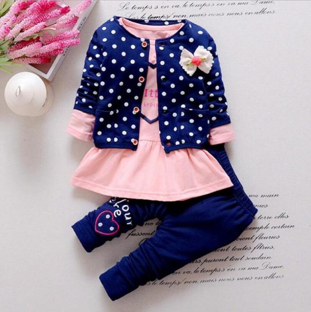 Baby Clothes Set Girls Spring Autumn Casual Suit  Fashion Cute Toddler Girl Birthday outfits Kids Baby 1-4Y Clothing Sets