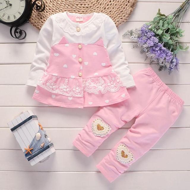Baby Clothes Set Girls Spring Autumn Casual Suit  Fashion Cute Toddler Girl Birthday outfits Kids Baby 1-4Y Clothing Sets