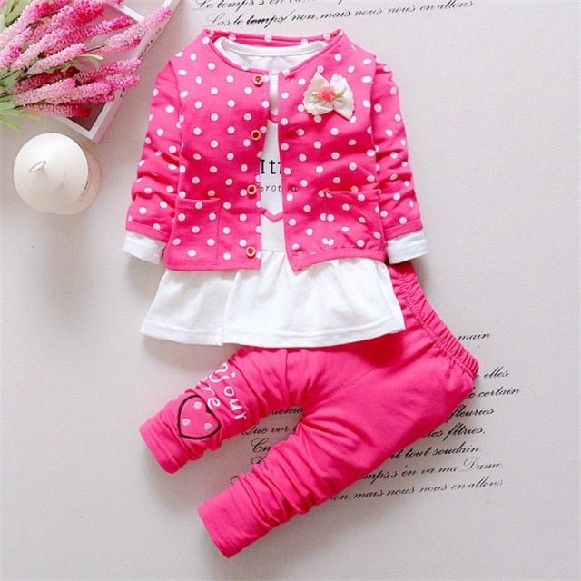 Baby Clothes Set Girls Spring Autumn Casual Suit  Fashion Cute Toddler Girl Birthday outfits Kids Baby 1-4Y Clothing Sets