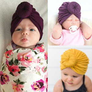 2019 Baby cotton blends Headband Soft Rabbit Bowknot Turban Hair Bands for Children Girls Elastic Headwrap Children Baby Turban