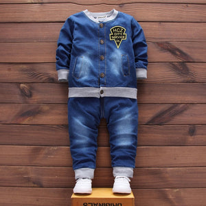 Children Clothing Sets Autumn Sport Suit Baby Boys Clothes Slong Sleeve Set Costume For Kids Jacket+Tshirt+Jeans 3Pcs