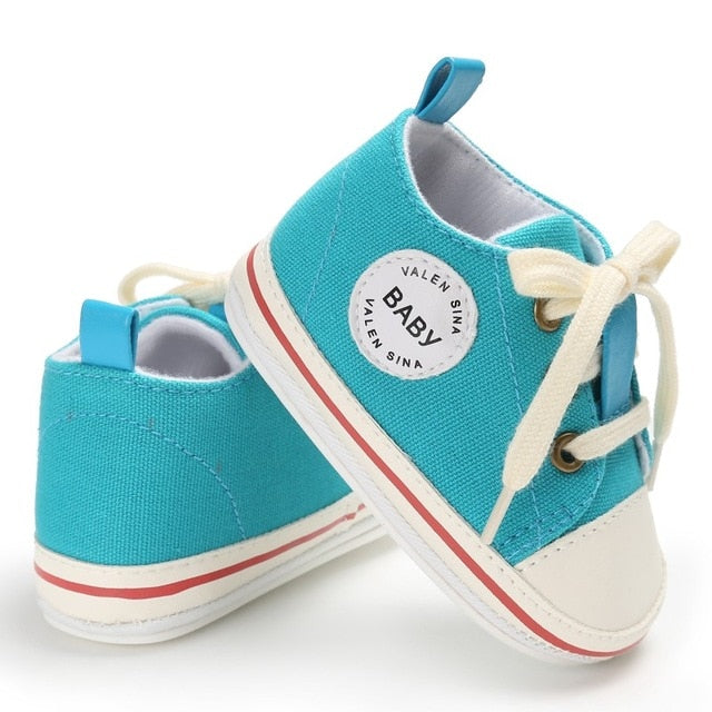 Newborn Baby Shoes 2018 Infant first walkers Tollder Canvas Shoes Lace-up Baby Girls Sneaker Prewalker 0-18M