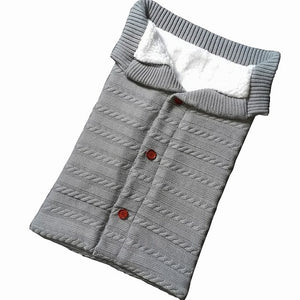 Baby Sleeping Bag Envelope Winter Kids Sleepsack Footmuff For Stroller Knitted Sleep Sack Newborn Swaddle Knit Wool Slaapzak