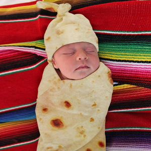 Tortilla Swaddle Blanket Sleeping Swaddle Wrap Hat