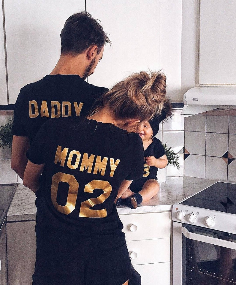 Family Matching Clothes 2017 Hot Sale Family Look Cotton T-shirt DADDY MOMMY KID BABY Funny Letter Print Number Tops Tees Summer