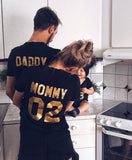 Family Matching Clothes 2017 Hot Sale Family Look Cotton T-shirt DADDY MOMMY KID BABY Funny Letter Print Number Tops Tees Summer