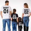 Family Matching Clothes 2017 Summer Fashion Solid O Neck Casual T-shirts Family Tees Shirts For DAD MOM KID BABY Funny T-shirt