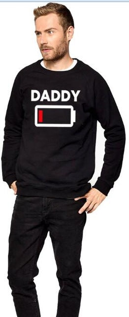 Funny Women Men Sweatshirts Battery Design 2018 Autumn Winter Family Style Hoodies Couple Pullover Mother Son Matching Outfits