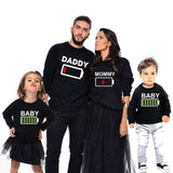 Funny Women Men Sweatshirts Battery Design 2018 Autumn Winter Family Style Hoodies Couple Pullover Mother Son Matching Outfits