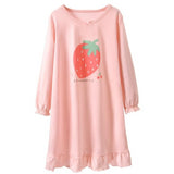 Girls Pajamas Cotton Long-sleeved Nightdress Girl Princess Children's  Nightgown Dress Spring Autumn Kids Home Service Dress