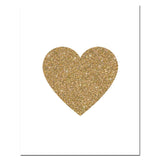 Gold Nursery Poster Print Gold Heart Love Word Gold Foil Canvas Painting Modern Diamond Wall Art Poster Living Room Home Decor