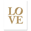 Gold Nursery Poster Print Gold Heart Love Word Gold Foil Canvas Painting Modern Diamond Wall Art Poster Living Room Home Decor