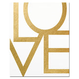 Gold Nursery Poster Print Gold Heart Love Word Gold Foil Canvas Painting Modern Diamond Wall Art Poster Living Room Home Decor